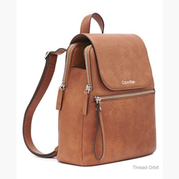 Vegan Leather Backpack with Interior Organization for Day Use